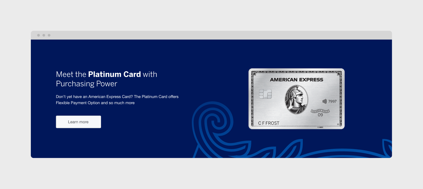 American Expresse Flexible Payment Option Platinum card