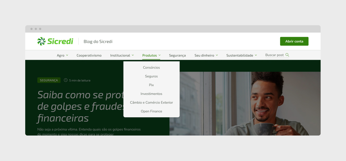 Blog do Sicredi (Sicredi Blog) header